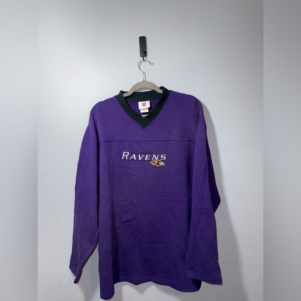 NFL Men’s 2017 Baltimore Ravens V-Neck Sweatshirt Size Large EUC